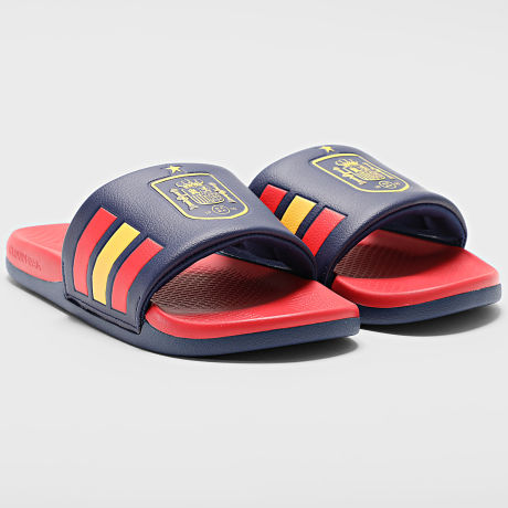 Adidas Sportkleding - Claquettes Adilette Comfort 2.0 Espagne JS4973 Dark Blue Vivid Red Crew Yellow