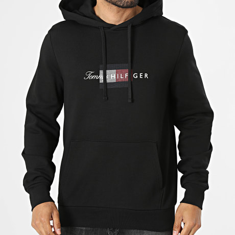 Tommy Hilfiger - Sweat Capuche Script Flag 3220 Noir
