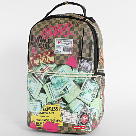 Sprayground - Sac A Dos Torn Packaging 910B8767NSZ Beige Vert Multi