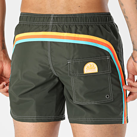 Sundek - Pantalón Corto de baño M504BDTA100 Verde Kaki Oscuro