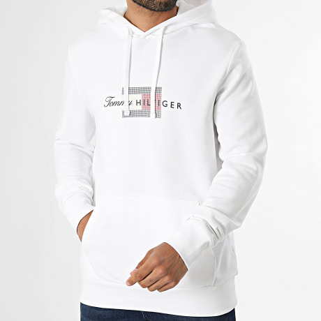 Tommy Hilfiger - Sweat Capuche Script Flag 3220 Blanc