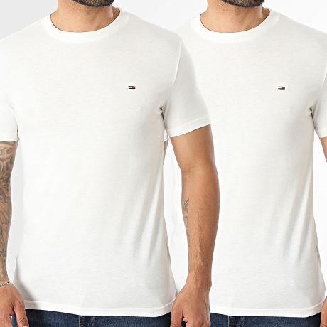 Tommy Jeans - Lot De 2 Tee Shirts Jersey 0687 Beige Clair