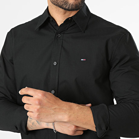 Tommy Jeans - Camisa de Manga Larga Regular Fit Poplin 2026 Negro