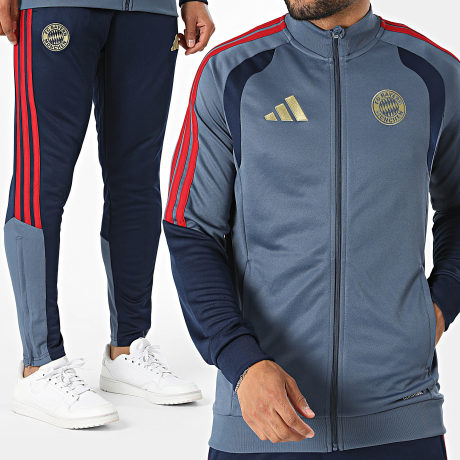 Adidas Sportswear - Ensemble De Survetement A Bandes FC Bayern KF1004 Bleu Gris Bleu Marine