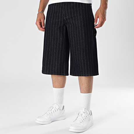 Fins de Séries - Short Jean A Rayures Baggy Fit M25968 Bleu Marine
