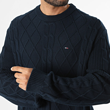 Tommy Jeans - Pull Regular Fit Cable Knit 3405 Bleu Marine