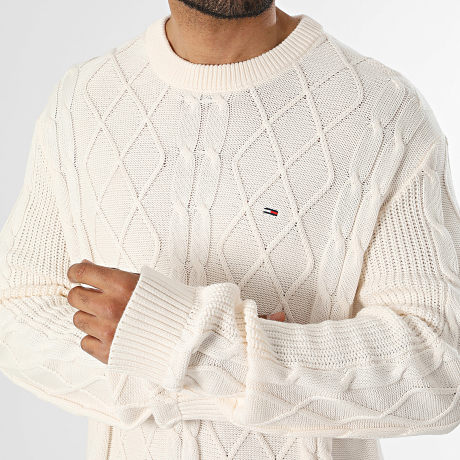 Tommy Jeans - Pull Regular Fit Cable Knit 3405 Beige Clair
