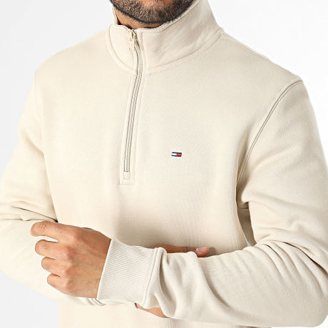 Tommy Jeans - Sweat Col Montant Zippée Regular Fit 0339 Beige
