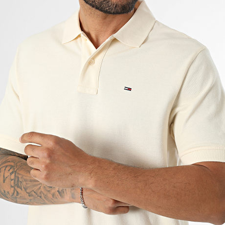 Tommy Jeans - Polo Manches Courtes Regular Fit Essential 2711 Jaune Clair