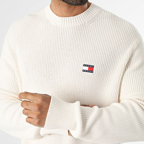 Tommy Jeans - Pull Regular Fit Badge 0923 Beige Clair