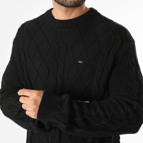 Tommy Jeans - Pull Regular Fit Cable Knit 3405 Noir