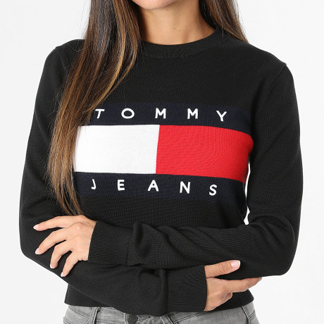 Tommy Jeans - Pull Femme Flag 2930 Noir