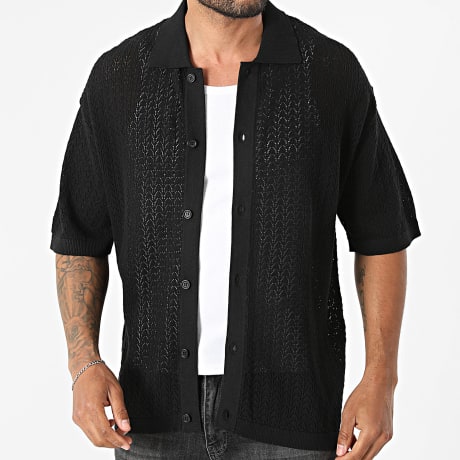 Fins de Séries - Camisa Manga Corta Crochet Fanklin Negro