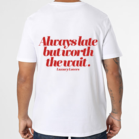 Luxury Lovers - Camiseta Oversize Wait Rojo Blanco