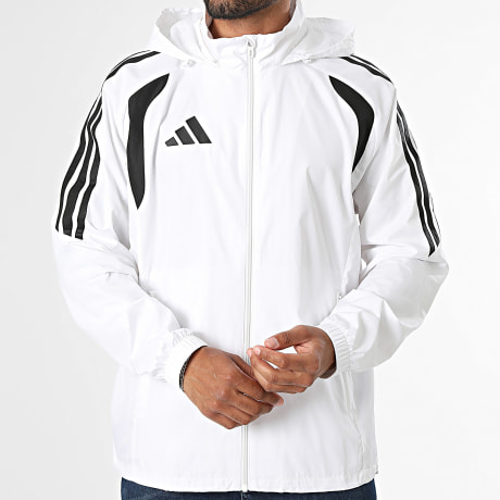 Adidas Sportswear - Coupe-Vent Capuche A Bandes Tiro 26 League JY9734 Blanc