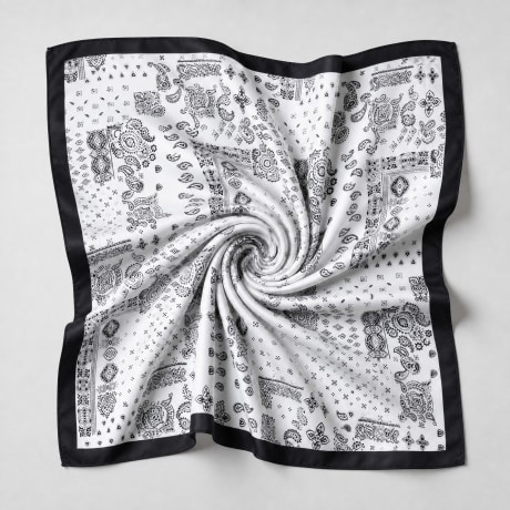 Frilivin - Foulard L39 Blanco Negro Bandana