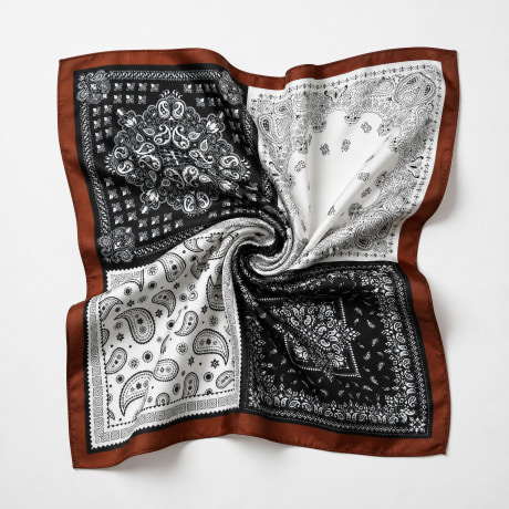 Frilivin - Pañuelo L39 blanco negro marrón bandana