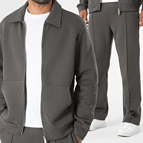 Fusional - Conjunto Chaqueta con cremallera y pantalón chándal U07 gris antracita