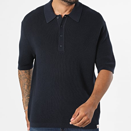 Calvin Klein - Polo de Manga Corta Texturizado RF316 Azul Marino