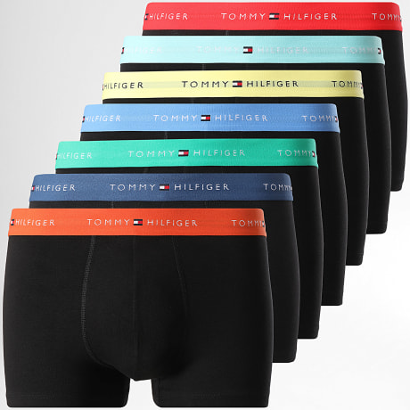 Tommy Hilfiger - Lot De 7 Boxers 3895 Noir Jaune Orange Rouge Bleu Vert