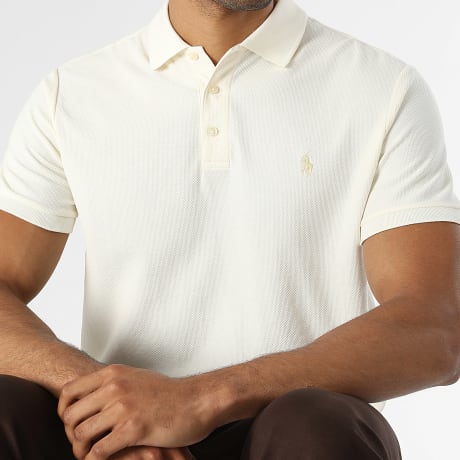 Polo Ralph Lauren - Polo Kurzarm Texturiert Custom Slim Fit Original Player Hellbeige