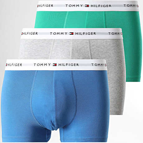 Tommy Hilfiger - Lot De 3 Boxers 3889 Bleu Vert Gris Chiné