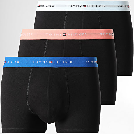 Tommy Hilfiger - Lot De 3 Boxers 3890 Noir Bleu Clair Bleu Roi Saumon