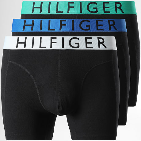 Tommy Hilfiger - Lot De 3 Boxers 3754 Noir Blanc Vert Bleu Roi