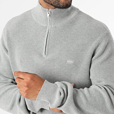 Levi's - Pull Col Montant Zippé 0058U Gris Chiné