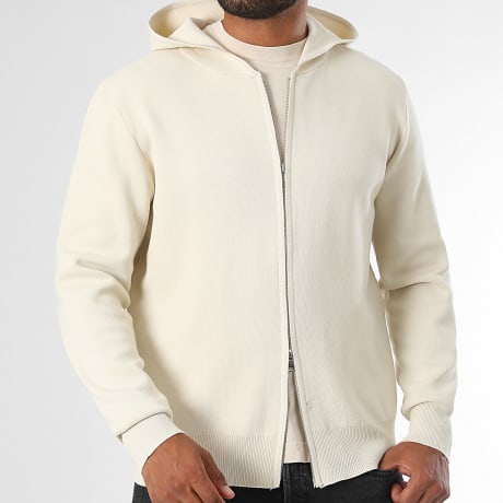 LBO - Gilet Zippé A Capuche 2804 Ecru