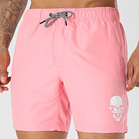 Mac Tyer Untouchable - Short De Bain Logo Rose Clair Blanc