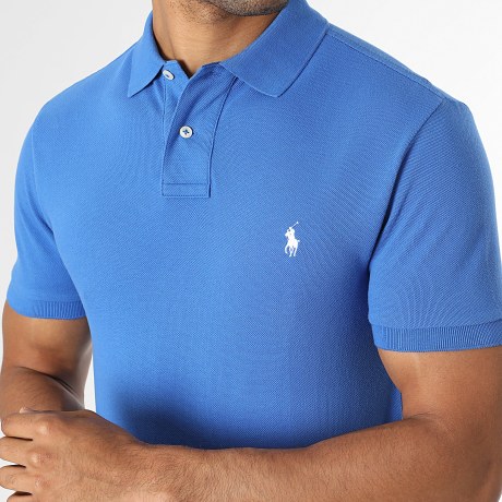 Polo Ralph Lauren - Polo Kurzarm Slim Original Player Königsblau Weiß