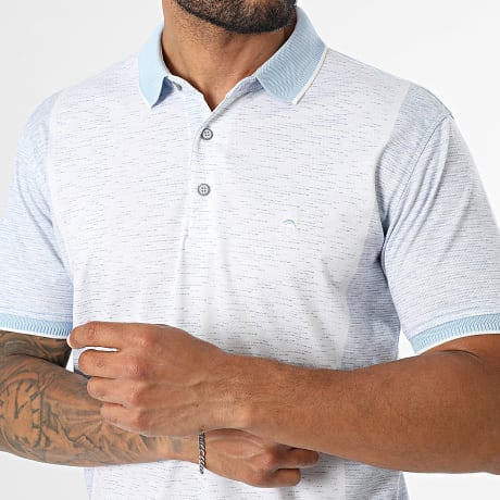 Classic Series - Polo de Manga Corta 007 Blanco Azul Claro