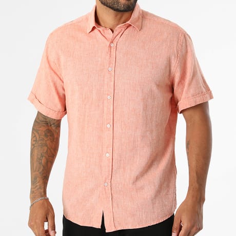 Classic Series - Chemise Manches Courtes Regular Fit 853 Orange Chiné