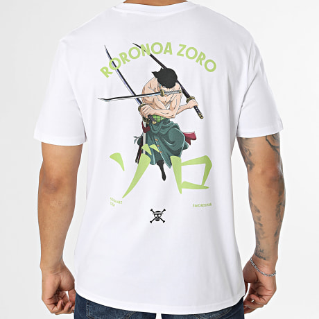 One Piece - Tee Shirt Oversize Jap Zoro Blanc
