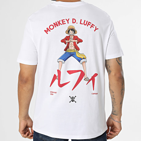 One Piece - Tee Shirt Oversize Jap Luffy Blanc