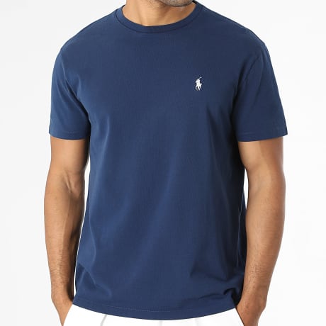 Polo Ralph Lauren - Tee Shirt Classic Fit Original Player Bleu Marine Beige