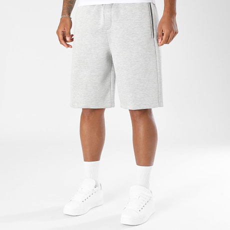 LBO - Short Jogging Oversize Effet Néoprène 2743 Gris Chiné