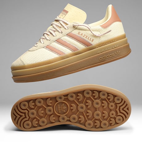 Adidas Originals - Zapatillas Mujer Gazelle Bold W KI7224 Vainilla Cálido Arcilla Estrata Crema Blanco
