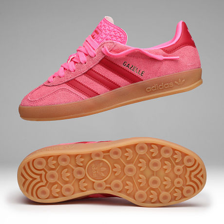 Adidas Originals - Zapatillas Mujer Gazelle Indoor J KI7175 Lucid Pink Team Victory Red Gold Metallic