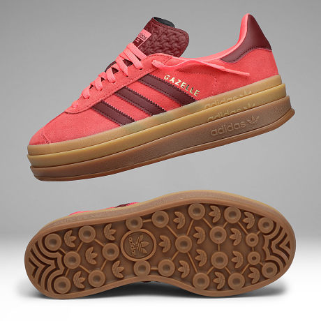 Adidas Originals - Zapatillas Mujer Gazelle Bold W KI7213 Solar Turbo Shadow Rojo Oro Metálico