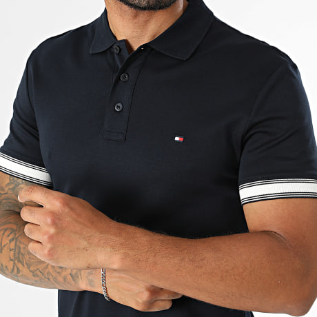 Tommy Hilfiger - Polo Manga Corta Slim Liquid Flag Cuff 3270 Azul Marino