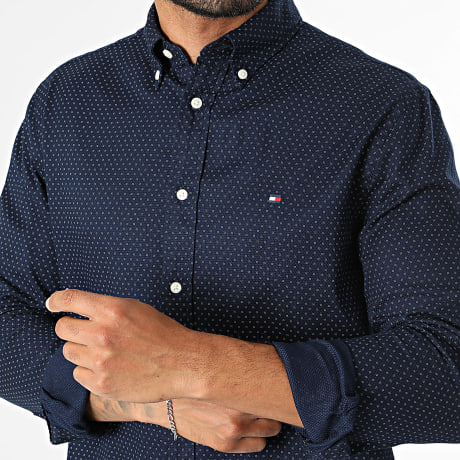 Tommy Hilfiger - Camisa Manga Larga Regular Fit Liquid Flex Poplin 3318 Azul Marino