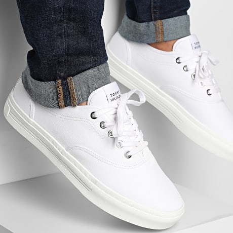 Tommy Hilfiger - Baskets Vulc Cup Long Lace Canvas 5874 White