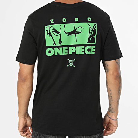 One Piece - Tee Shirt Oversize Big Face Zoro Noir Vert