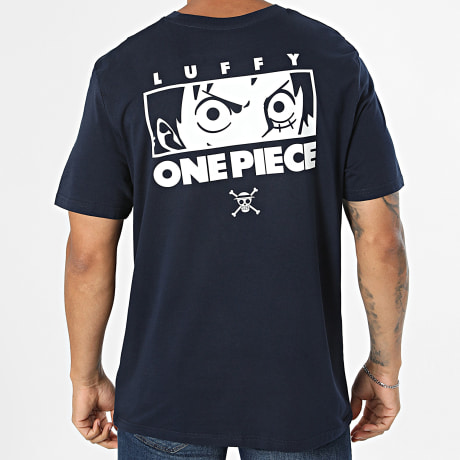 One Piece - Tee Shirt Oversize Big Face Luffy Bleu Marine