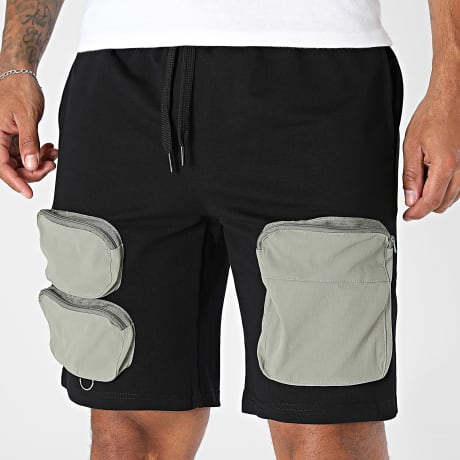 Fins de Séries - Short Jogging 002 Noir Vert Kaki