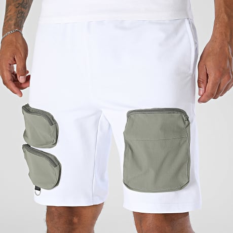 Fins de Séries - Short Jogging 002 Blanc Vert Kaki