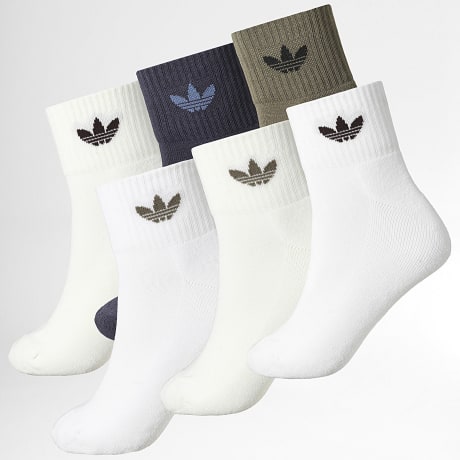 adidas - Set aus 6 Paar Socken KQ9070 Weiß Hellbeige Marineblau Grün Khaki