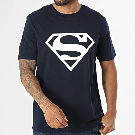 Superman - Oversized T-Shirt Logo Navy Blue White